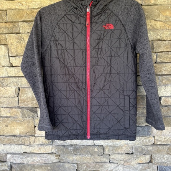 The North Face Hoodie Jacket Boy's Size 14/16 L Black Pockets‎ Zip - Picture 1 of 8